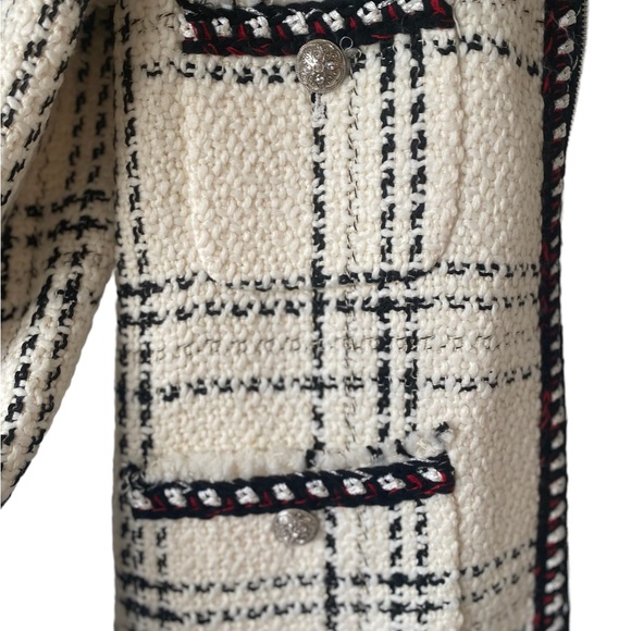 NWT Zara Tweed Plaid Coat - Picture 7 of 10